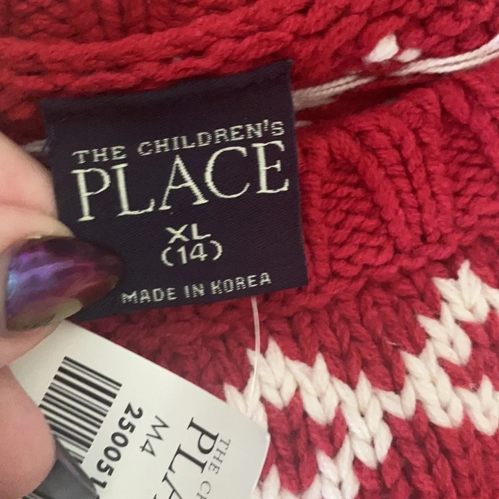 The Children’s Place Red Floral Winter Sweater